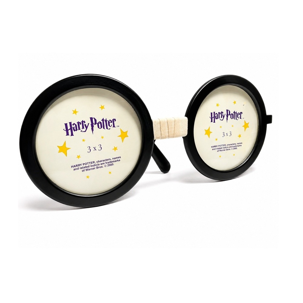 Vintage Harry Potter Spectacle Double Picture Frame 2000 Fetco Black Round 3x3